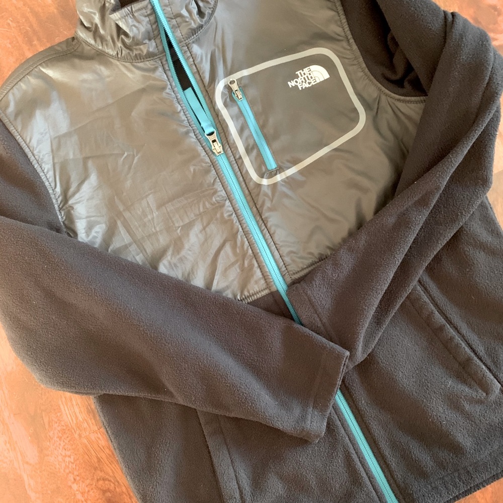 Boys Black and Gray Northface Jacket 14/16